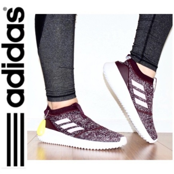 ADIDAS Ultimafusion Sneakers Slip On Maroon Purple White Running Shoes 11 Women - Picture 1 of 8